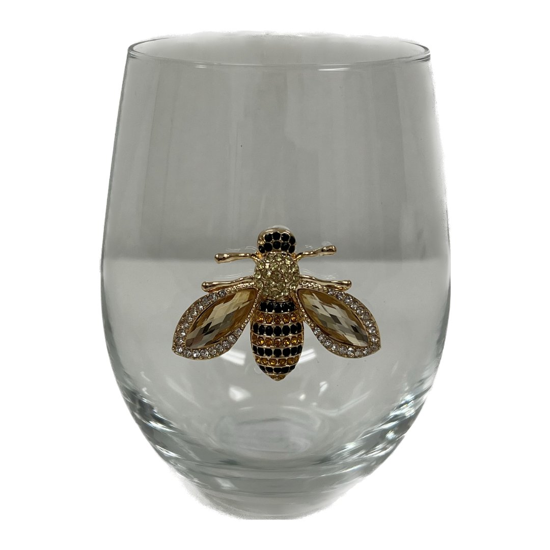 Bee Stemless Wine Glasses (Set of 2) - HER Home Design Boutique